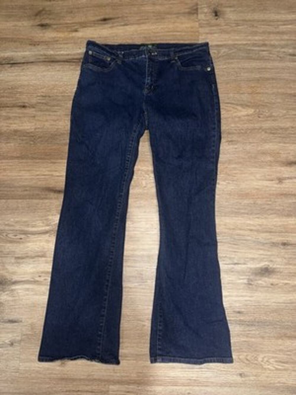 LRL Lauren Ralph Lauren Womens Size 12 Dark Wash Flare Bootcut Stretch Jeans